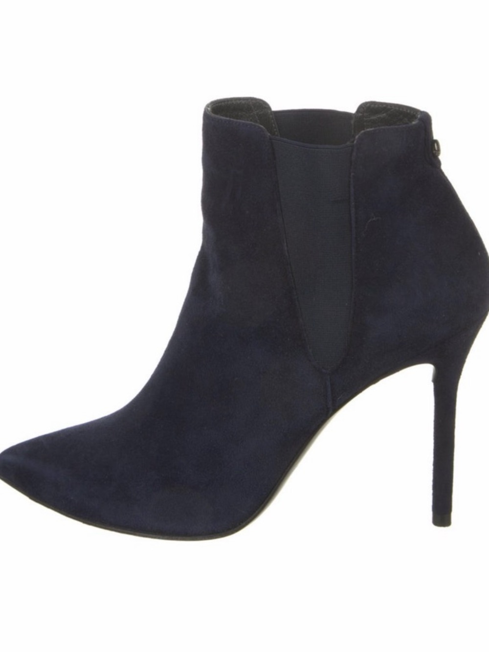 Stuart Weitzman Navy Suede Pointed Toe Bootie - “Apogee” - 7.5